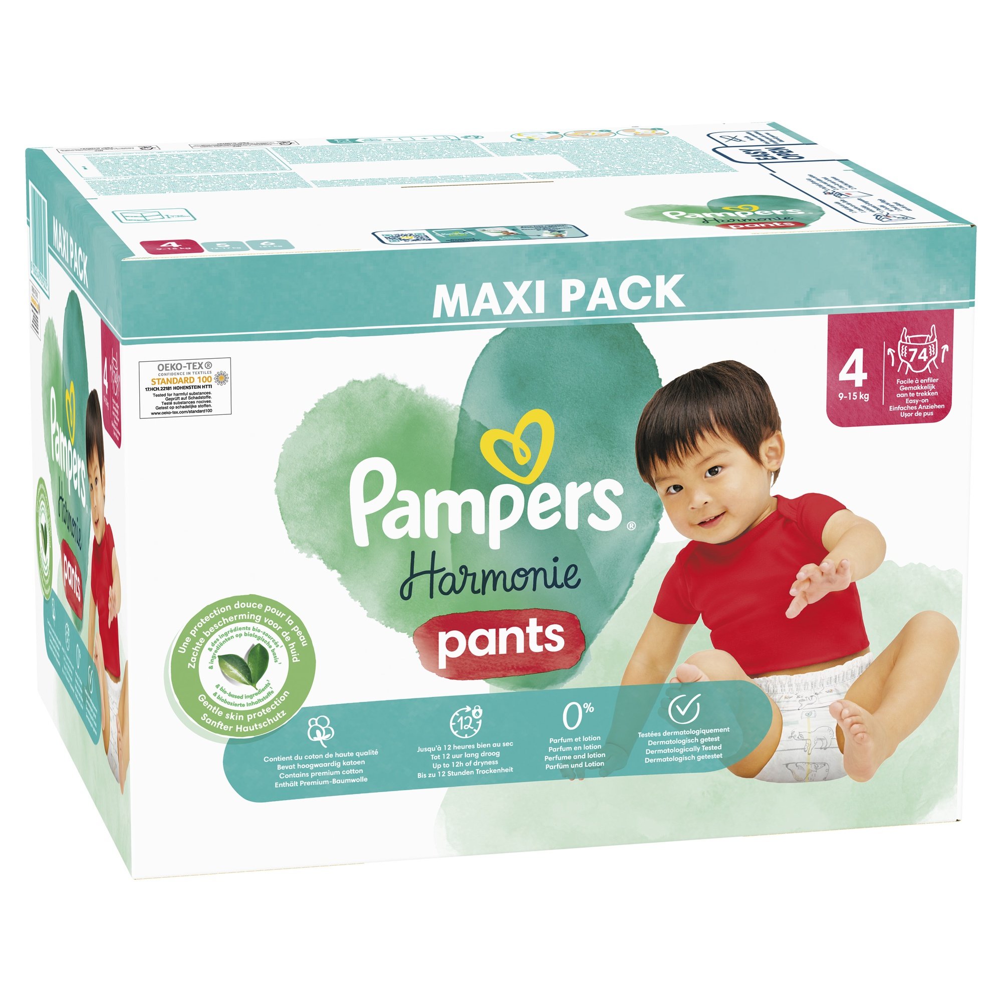 Подгузники Pampers Harmonie Pants, 4 размер, 9 - 15 кг, 74 шт. - 1a.lt