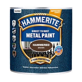 Emailvärv, korrosioonivastane metallkonstruktsioonidele Hammerite Hammered, läikiv, 2.5 l, pruun