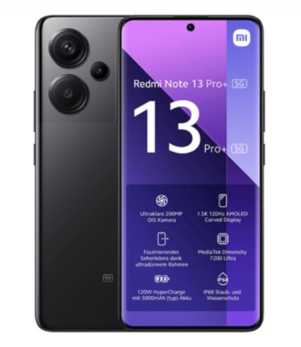 Mobiiltelefon Xiaomi Redmi Note 13 Pro+, 256 GB, must