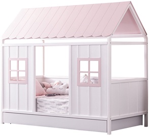Выдвижная кровать Kalune Design Bodrum Lp-Myy, белый/розовый, 100 x 200 см