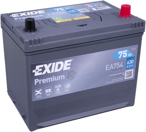 Akumulators Exide Premium EA754, 12 V, 75 Ah, 630 A