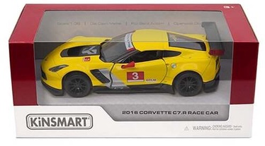 Bērnu rotaļu mašīnīte Kinsmart 2016 Corvette C7.R Race Car KT5397, dzeltena