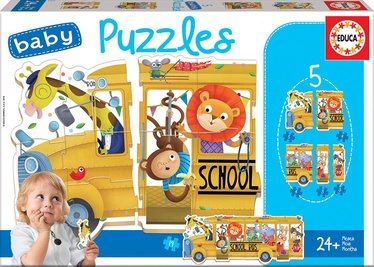 Dėlionė Educa Baby Puzzles School Bus 11ED17575, įvairių spalvų