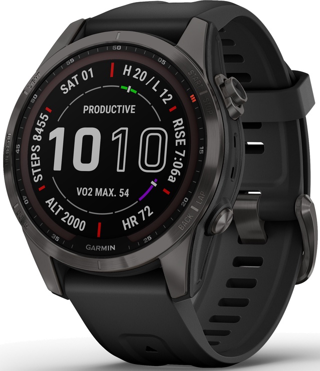 Умные часы Garmin fēnix® 7S Sapphire Solar DLC Titan, серый