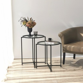 Kafijas galdiņš Kalune Design S412, melna, 50 cm x 50 cm x 60 cm