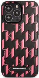 Telefono dėklas Karl Lagerfeld Monogram Plaque Case, Apple iPhone 13 Pro/Apple iPhone 13, juoda/rožinė