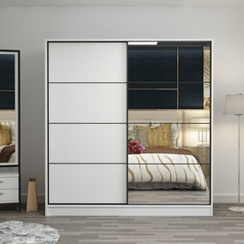 Гардероб Kalune Design Kale 7149, белый/светло-серый, 52 см x 220 см x 210 см, с зеркалом