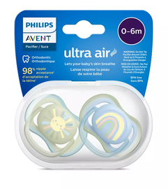 Соска Philips Avent Ultra Air, 0 мес., многоцветный, 2 шт.