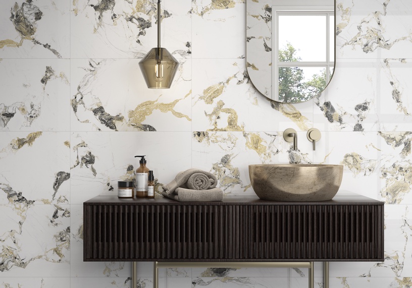 Плитка, керамическая Geotiles Yura 8429991680268, 55 см x 33.3 см, золотой