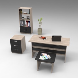 Комплект мебели Kalune Design VO11 - OB, черный/дубовый, 63.6 x 37.6 x 140 см