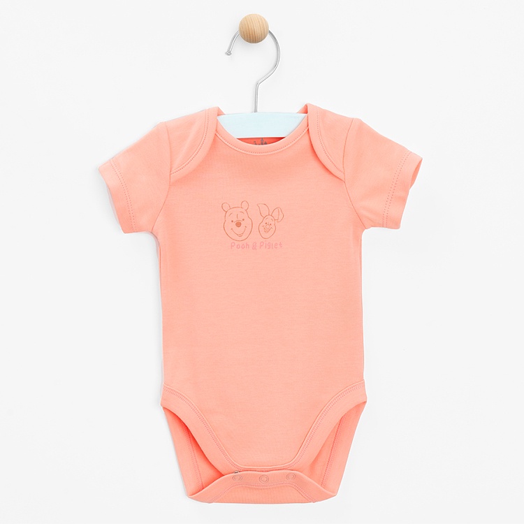 Детское боди с короткими рукавами, повседневный, для младенцев Cool Club Winnie The Pooh LCG2801291-00, персик/розовый/бежевый, 92 см, 4 шт.