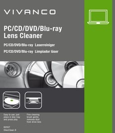 Диск Vivanco CD/DVD/Blu-ray Lens Cleaner 62557, для дисковода