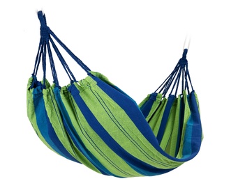 Šūpuļtīkls ModernHome G-906, zila/zaļa, 224 cm