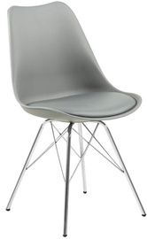 Ēdamistabas krēsls Eris 80740 80740, pelēka/hroma, 54 cm x 48.5 cm x 85.5 cm