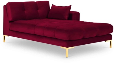 Dīvāns Micadoni Home Mamaia Velvet Chaise Longue Right, zelta/sarkana, labais, 185 x 102 cm x 75 cm