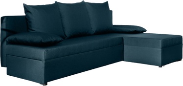 Trīsvietīgs stūra dīvāns Gino Nube 40, tumši zila, 146 x 206 cm x 90 cm