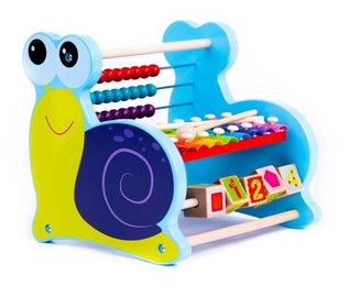 Attīstošās rotaļlietas Malowany Las Wooden Abacus Snail 9704919, 20.8 cm, zila