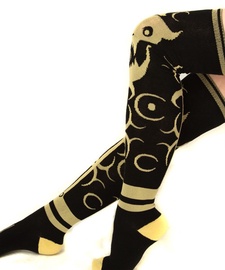 Kojinės, moterims Jinx Diablo III Mistress Of Pain, juoda/geltona, Vienas dydis, 2 vnt.