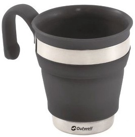 Saliekama ceļojumu krūze Outwell Collaps Mug, nerūsējošais tērauds/silikons, 95 mm, 0.5 l, melna/pelēka