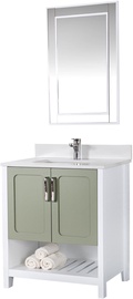 Комплект мебели для ванной Kalune Design Yampa 30, белый/зеленый, 54 x 75 см x 86 см