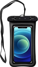 Telefono dėklas Alogy IPX8 Waterproof Phone Case, visiems, skaidri/juoda