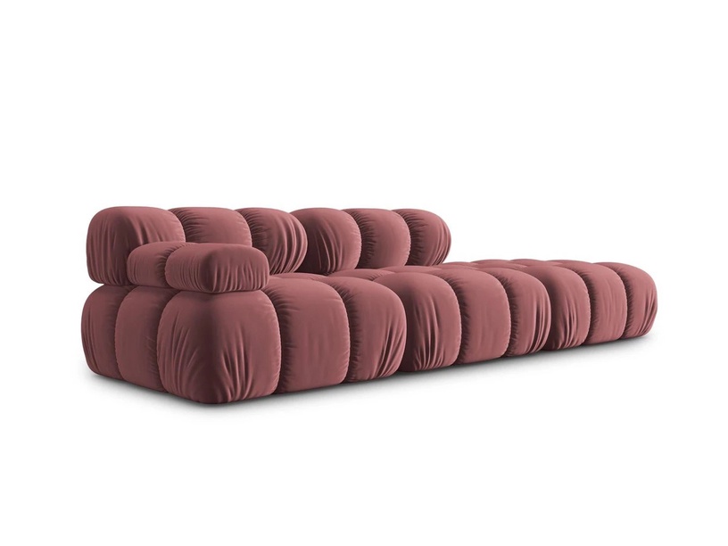 Mooduldiivan Micadoni Home Bellis Velvet, roosa, parem, 282 x 94 cm x 63 cm