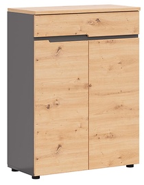 Kummut Black Red White Memphis, tamm/grafiit, 80 x 38 x 107 cm