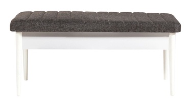 Batų suoliukas Kalune Design Vina 1053-1, baltas/antracito, 110 cm x 40 cm x 51 cm
