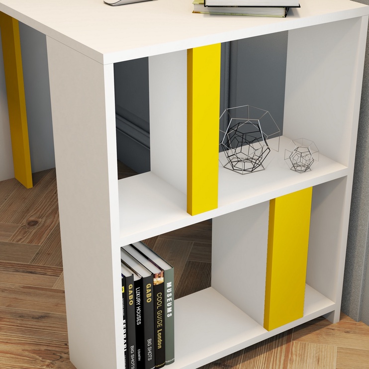 Galds Kalune Design Lima, balta/dzeltena