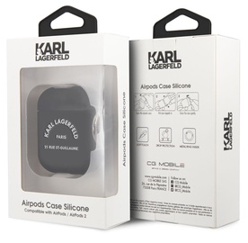 Чехол для наушников Karl Lagerfeld KLACA2SILRSGBK, черный