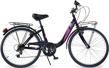 Велосипед городской Aurelia Summertime, 24 ″, XS рама, черный/розовый