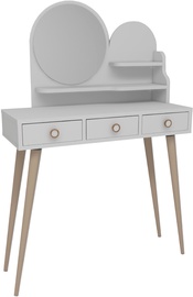 Столик-косметичка Kalune Design Ruges 550ARN2769, белый, 74 см x 35 см x 130.8 см, с зеркалом