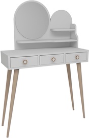 Столик-косметичка Kalune Design Ruges 550ARN2769, белый, 74 см x 35 см x 130.8 см, с зеркалом