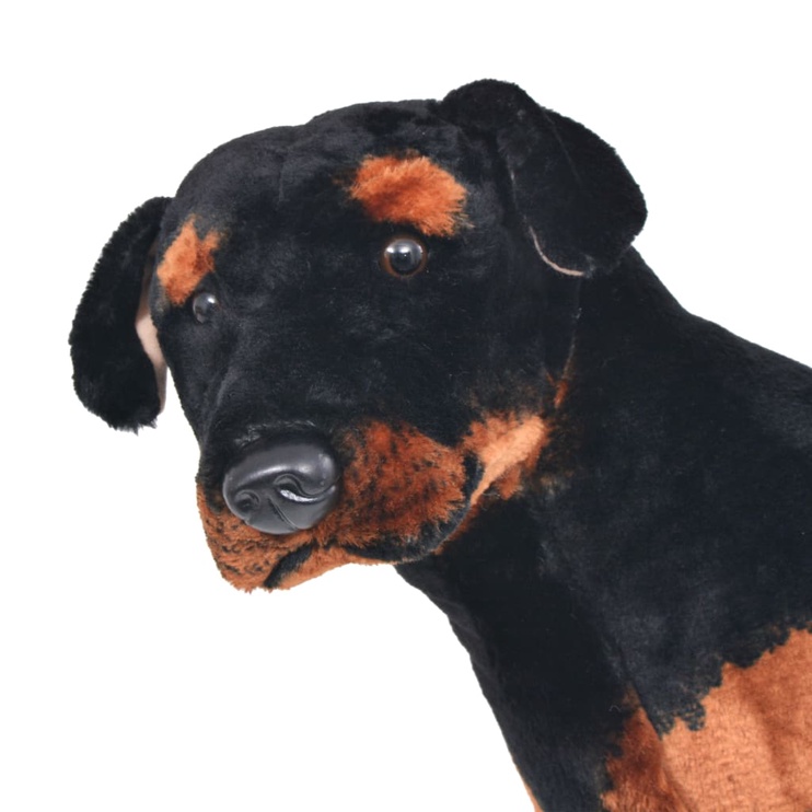 Mīkstā rotaļlieta VLX Rottweiler Dog, brūna/melna, 60 cm