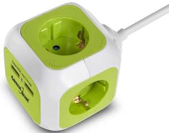 Ligzda GreenBlue MagicCube, Iezemēta rozete, balta/zaļa