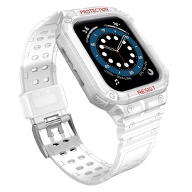 Siksna Hurtel Protect Strap Band With Case Apple Watch 45/44/42mm, balta