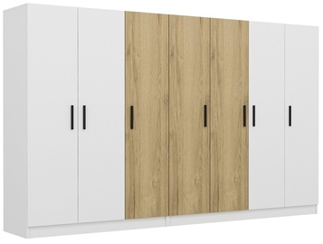 Гардероб Kalune Design Kale 3114, белый/ореховый, 52 см x 315 см x 190 см