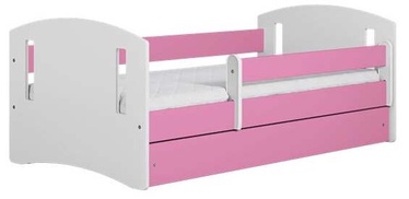 Vaikiška lova viengulė Kocot Kids Classic 2, balta/rožinė, 184 x 90 cm