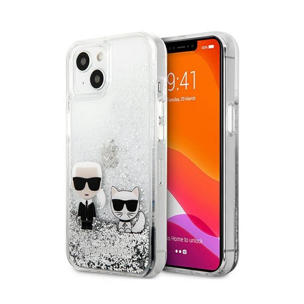 Чехол для телефона Karl Lagerfeld Glitter Karl & Choupette for Apple iPhone  13 Pro Max, Apple iPhone 13 Pro Max, прозрачный - 1a.lt