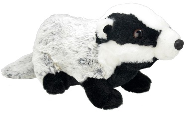 Mīkstā rotaļlieta Wild Planet Badger, balta/melna, 12 cm