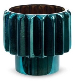 Декоративная стеклянная ваза Irma 02, бирюзовый, 20 см x 20 см x 18 см