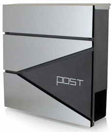 Postkast Bituxx B2M2155, hõbe, 370 mm x 105 mm x 370 mm
