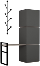 Комплект мебели для прихожей Kalune Design Mello, комнатные, черный/антрацитовый