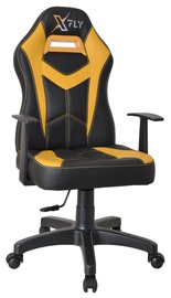 Spēļu krēsls Kalune Design XFly Machete, 43 x 60 x 113 cm, melna/dzeltena