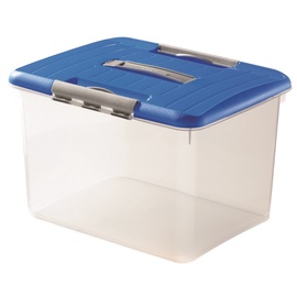 Коробка для вещей Curver, 30 л, прозрачный/синий, 42.8 x 28.1 x 34 см