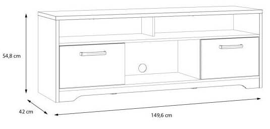 TV-laud Forte Joadakis, tamm, 42 cm x 149.6 cm x 54.8 cm