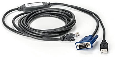 Kaabel USB/VGA - RJ-45, must, 2.1 m