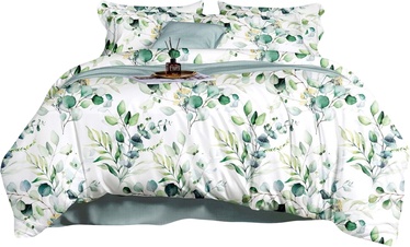 Комплект постельного белья PME-640, белый/зеленый, 160x200 cm