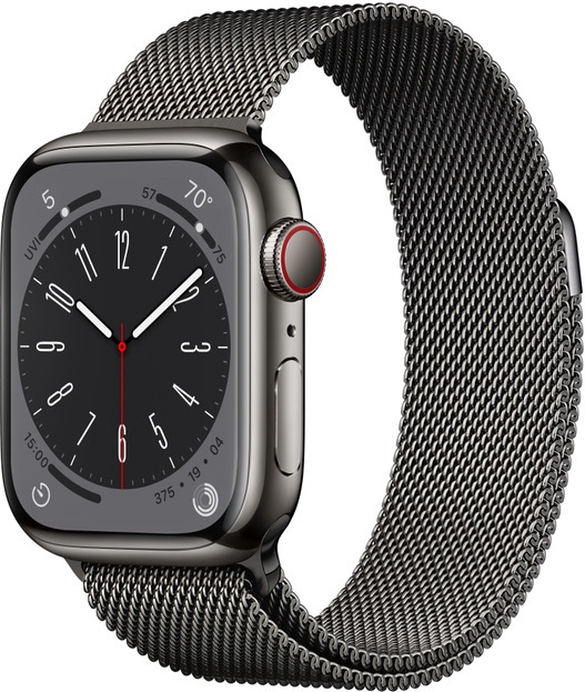 Nutikell Apple Watch Series 8 GPS + Cellular 41mm Stainless Steel LT, grafiit