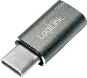 Адаптер Logilink, Micro USB/USB 3.1 type C, серебристый